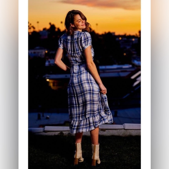 Maronie plaid ruffle wrap dress size S MSRP$95 - Picture 5 of 13